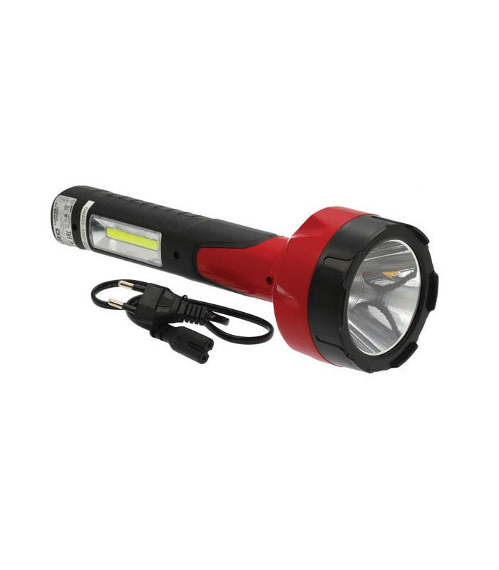 Torcia ricaricabile Lampas-13 5W+2W 445Lm 6000K (Bianco freddo) Nero e Rosso 5000470 VITO