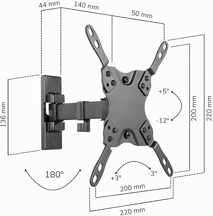 Supporto Tv da Parete Orientabile da 13" a 42" (Motion Extra Slim)