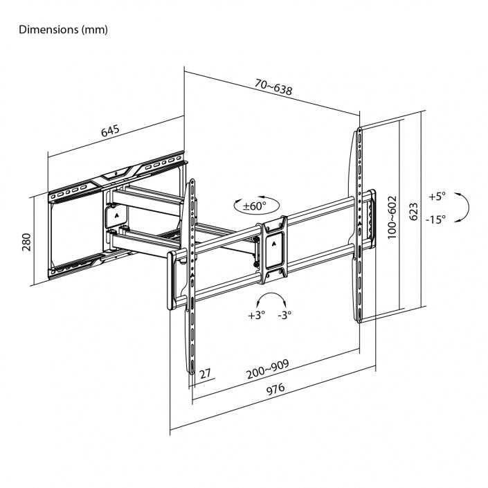 Supporto TV 50-105 Full Motion Extra Slim