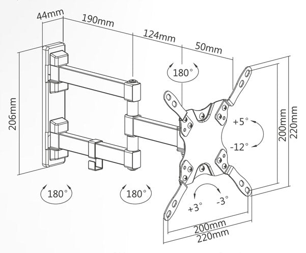 Supporto TV 13-42 Full Motion Extra Slim