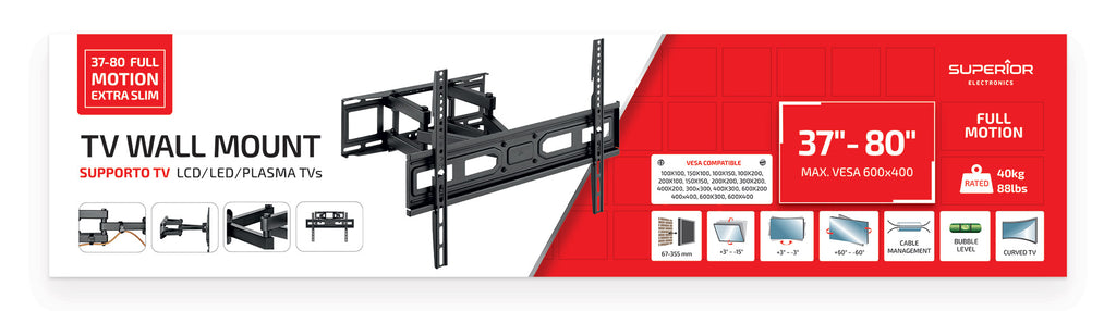 Supporto TV 37-80 Full Motion Extra Slim