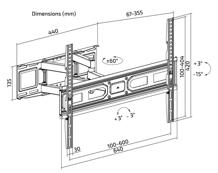 Supporto TV 37-80 Full Motion Extra Slim