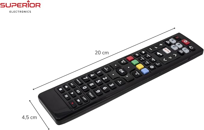 Telecomando Universale per Tutti i Televisori Philips - Pronto all’Uso Senza Programmazione - Compatibile con Smart TV Philips - Nero -